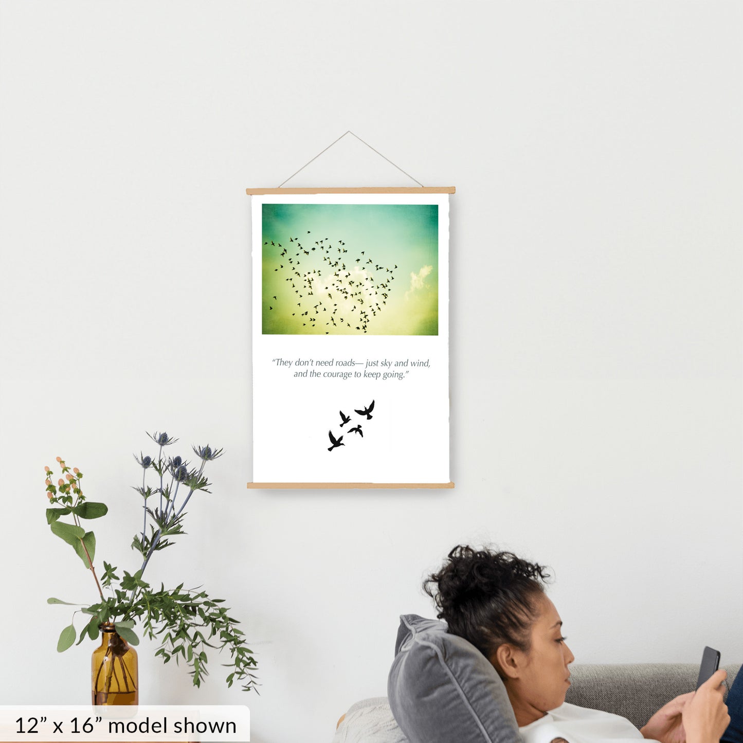 Birds Flying in Sky, Nature Hanging Canvas