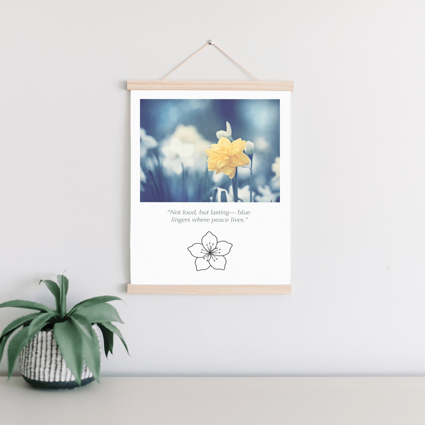 Blue Yellow Nature Flower Canvas