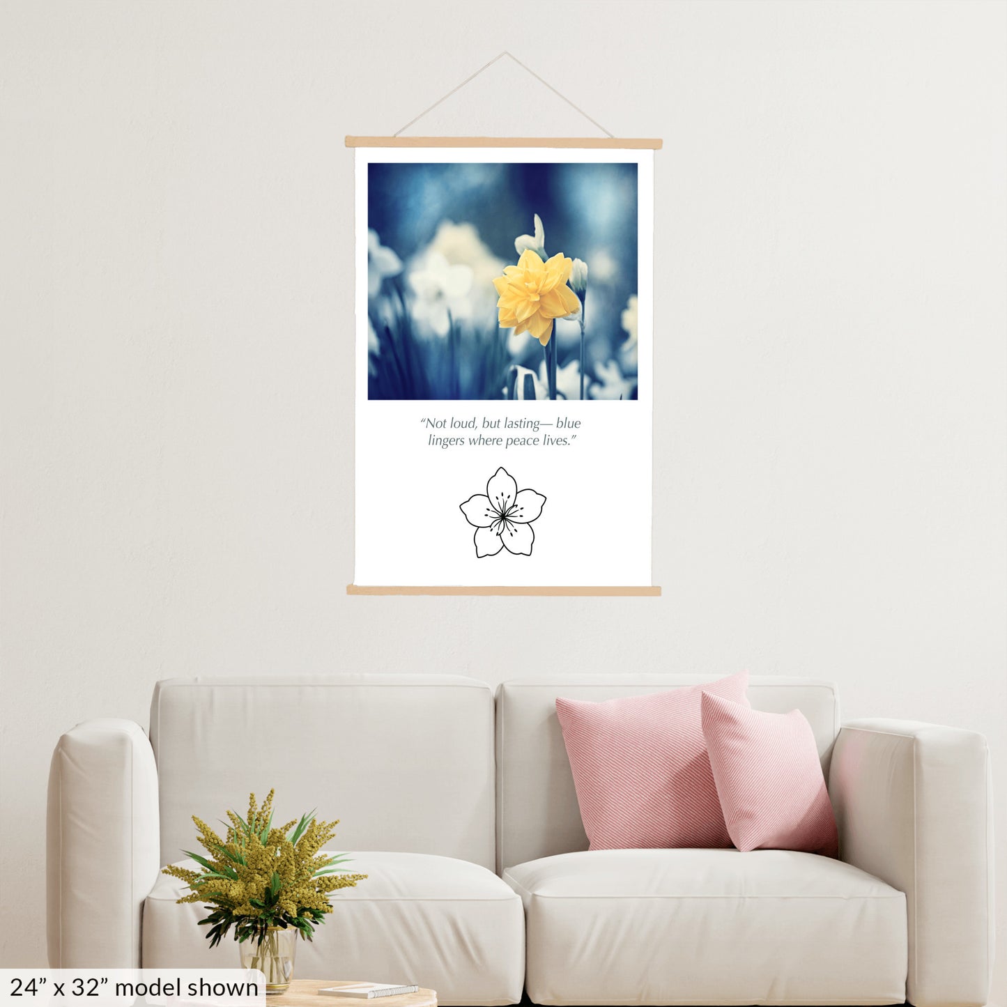 Blue Yellow Nature Flower Canvas
