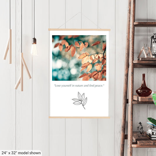 Nature Hanging Canvas, Teal Brown Copper