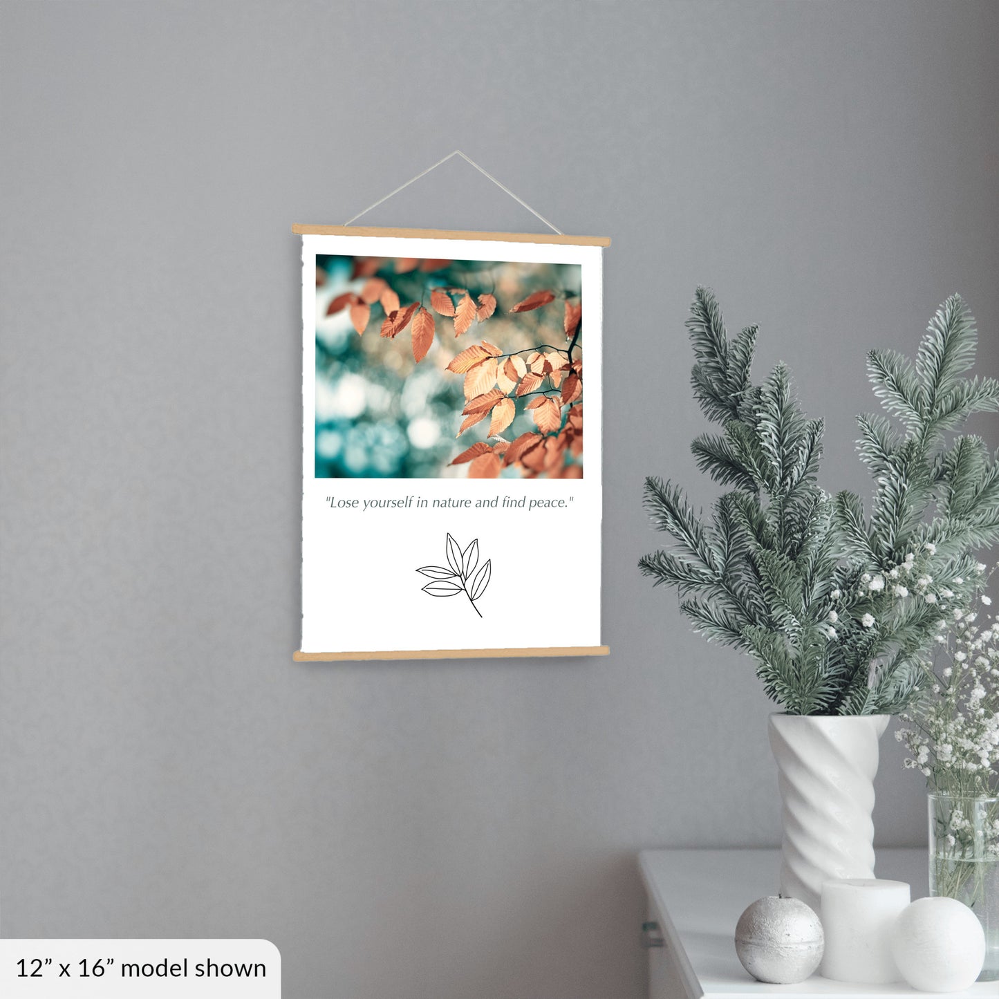Nature Hanging Canvas, Teal Brown Copper
