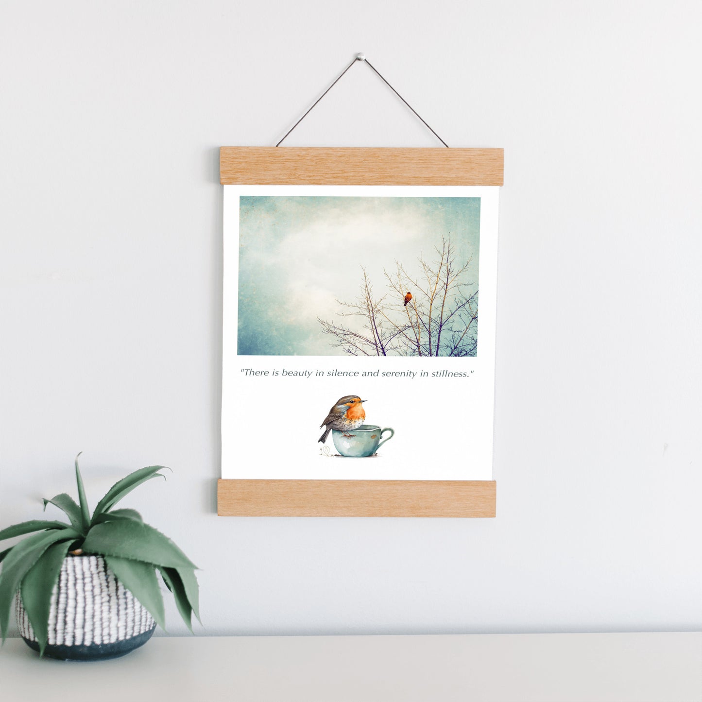 Robin Bird in Tree Hanging Canvas