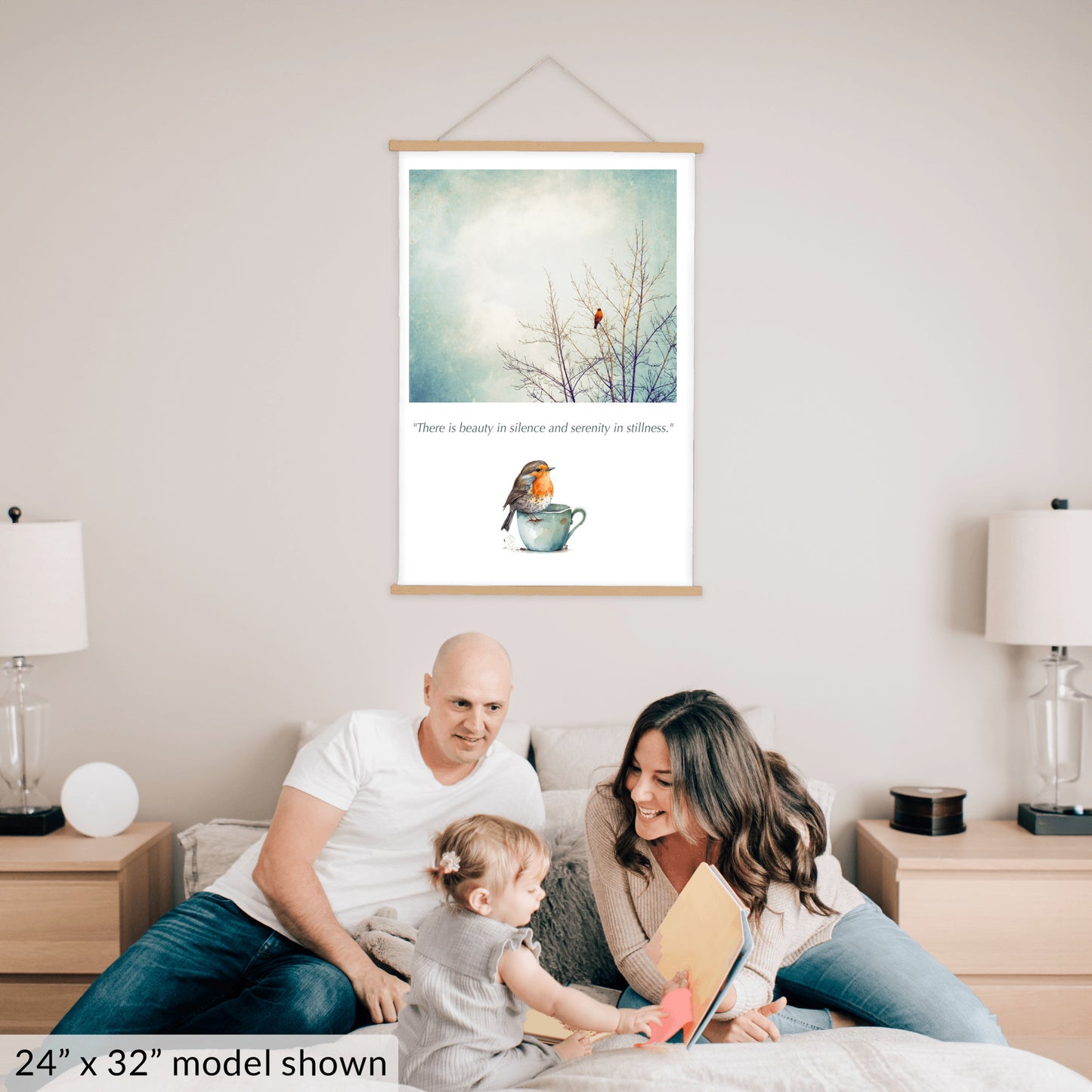 Robin Bird in Tree Hanging Canvas