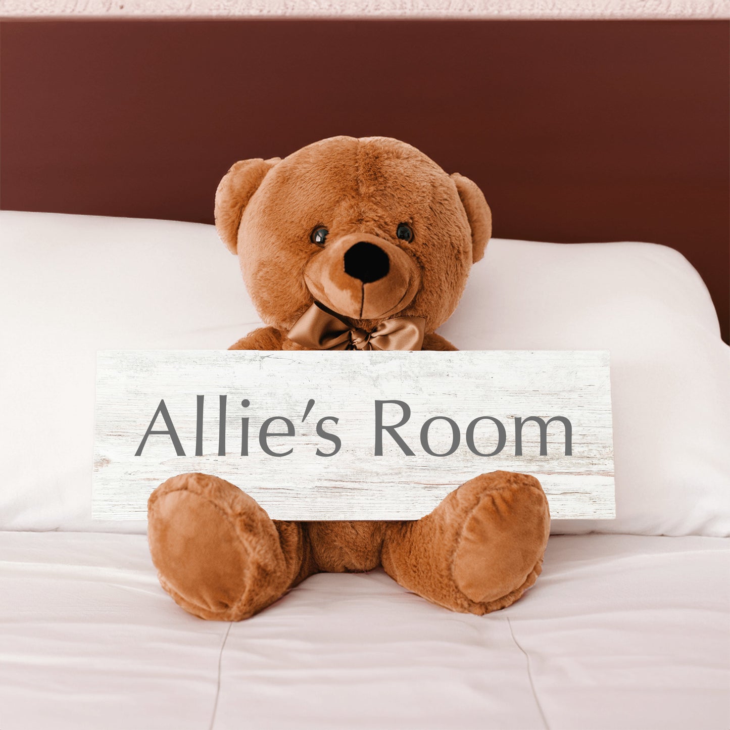 Personalized Sign Teddy Bear, Custom Home Decor Gift