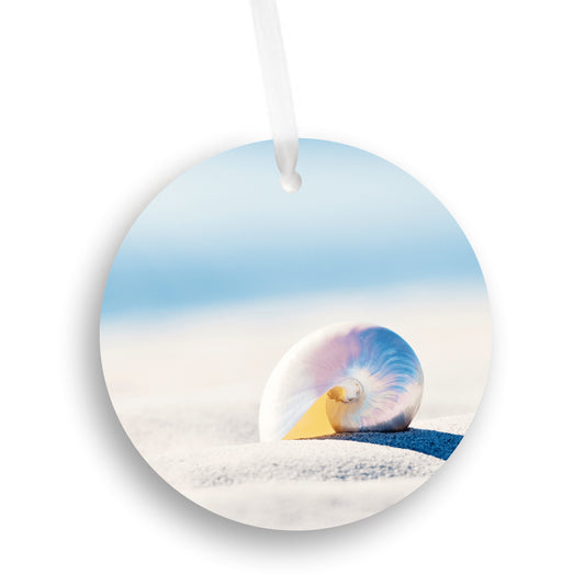 Nautilus Seashell Ornament, Shell Beach Christmas Gift