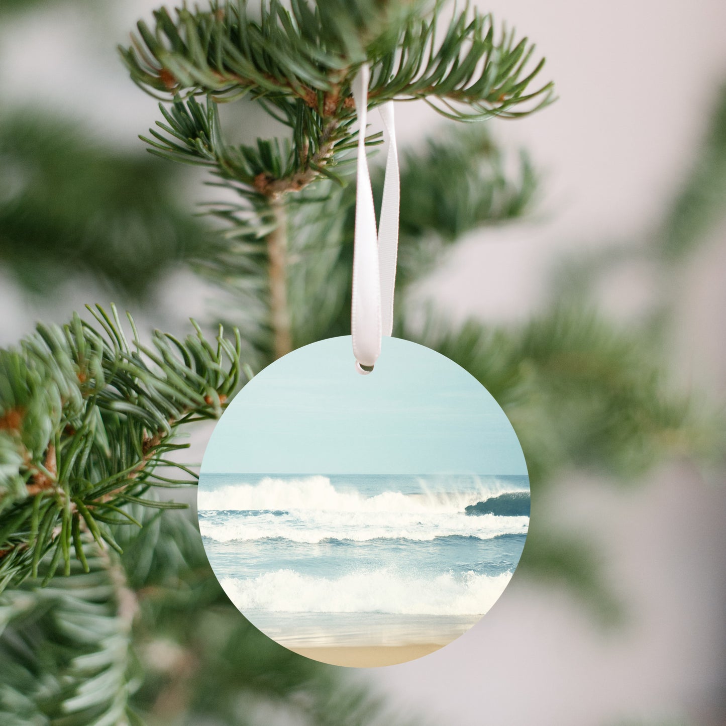Ocean Beach Christmas Ornament, Sea Wave Gift