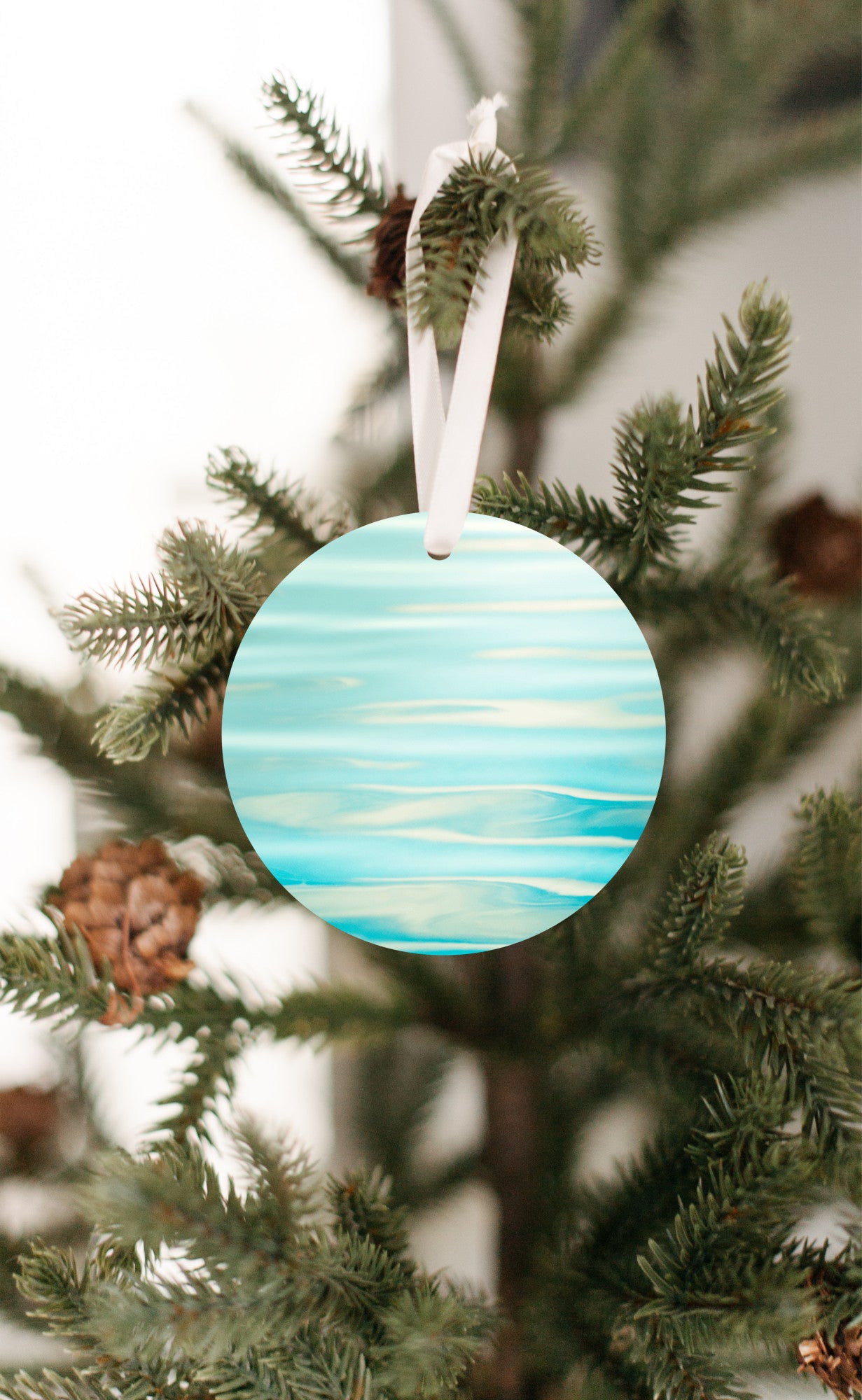 Ocean Water Beach Ornament, Ripples Christmas Gift