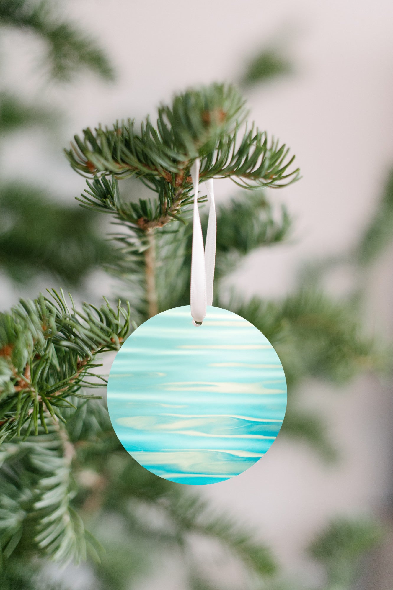 Ocean Water Beach Ornament, Ripples Christmas Gift