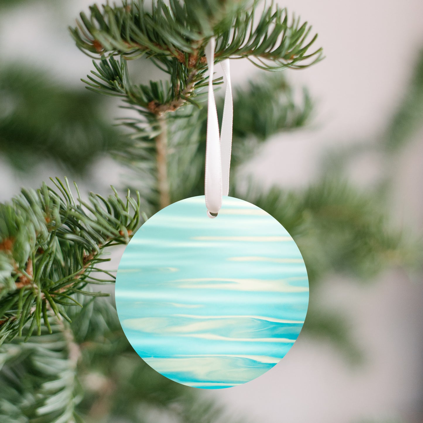 Ocean Water Beach Ornament, Ripples Christmas Gift