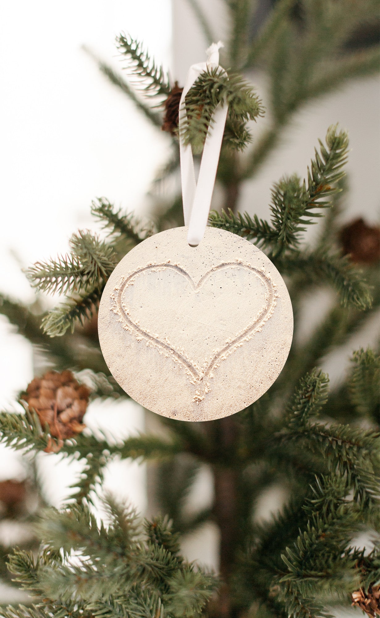 Heart in Sand Ornament, Beach Christmas Tree Gift