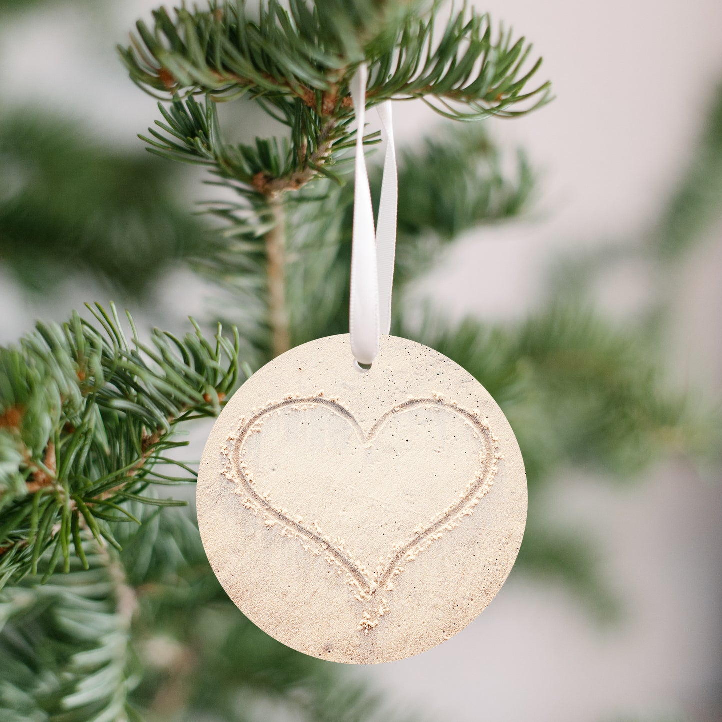 Heart in Sand Ornament, Beach Christmas Tree Gift