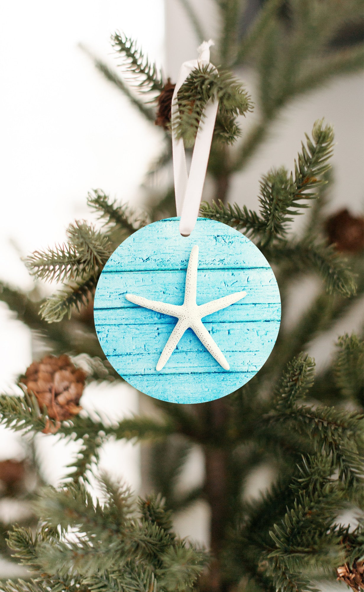 Starfish Beach Ornament, Coastal Christmas Gift