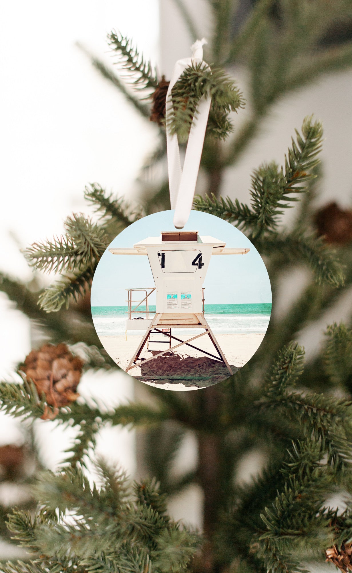 Beach Christmas Gift, Lifeguard Ornament California