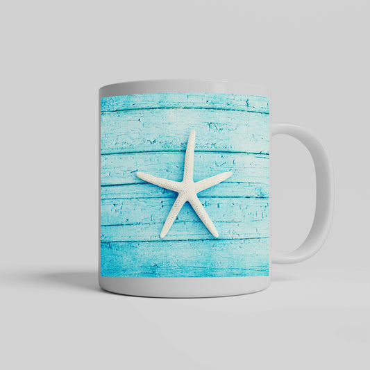 Beach Starfish Gift Mug, Seashell Drinkware