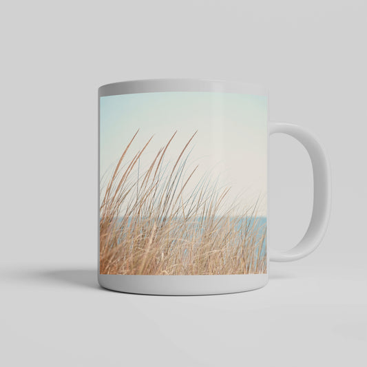Beach Photography Mug Gift, Seashore Grass Mugs