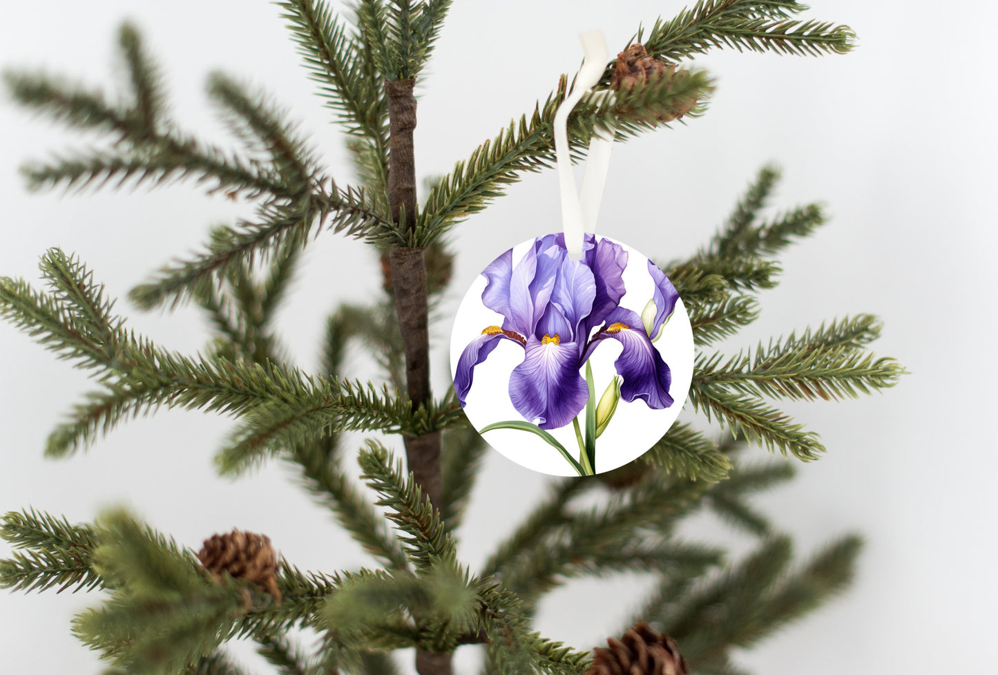 Purple Blue Iris Ornament, Flower Lover Gift