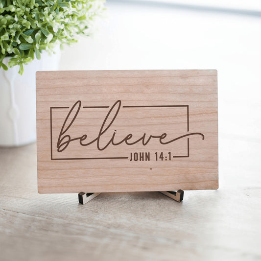 Christian Gift, Believe Wooden Sign