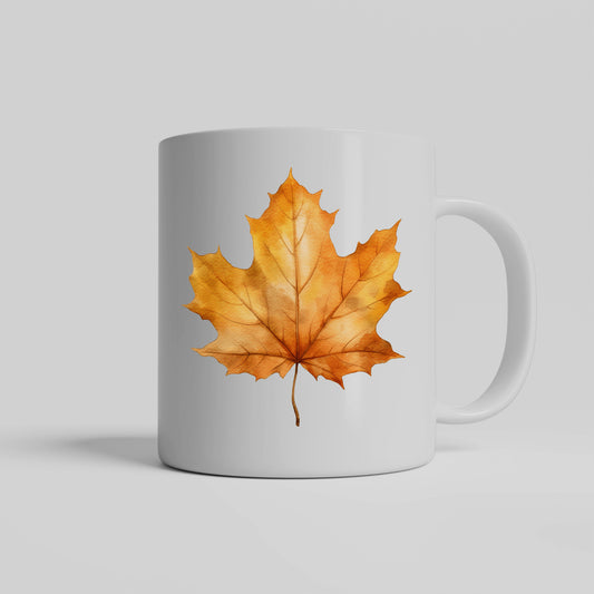 Autumn Fall Mug, Thanksgiving Leaf