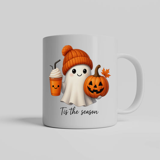 Halloween Ghost Mug, October Pumpkin Mug