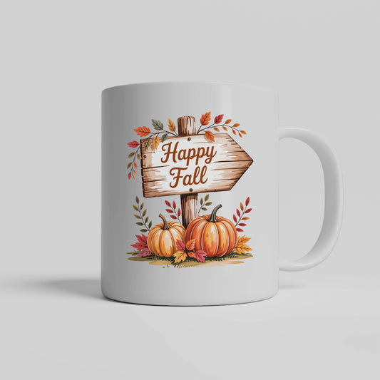 Happy Fall Mug, Autumn Home Decor