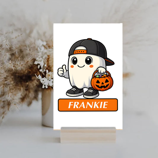 Halloween Sign, Personalized Ghost Decor