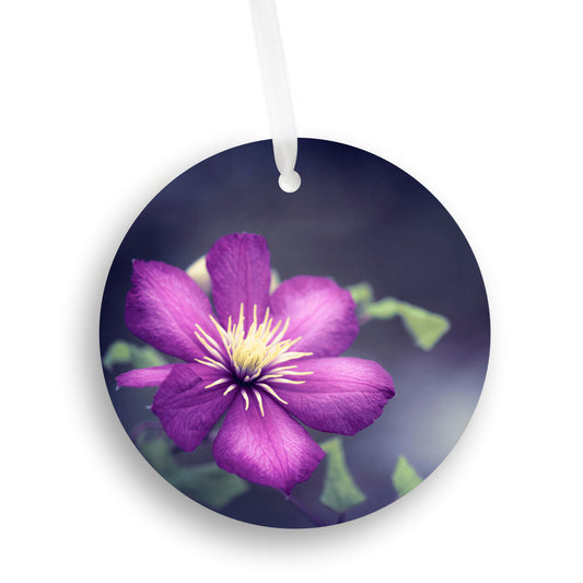 Dark Purple Ornament, Flower Christmas Tree Gift