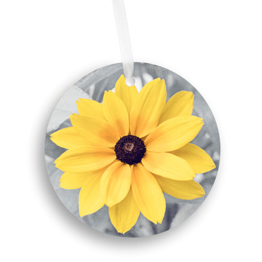 Yellow Flower Christmas Ornament, Nature Tree Gift