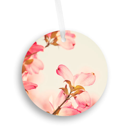 Dogwood Flower Ornament, Pink Christmas Tree Decor