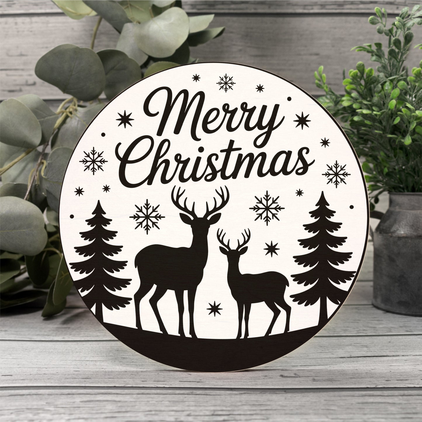 Merry Christmas Wood Sign, Holiday Decor Wall Art