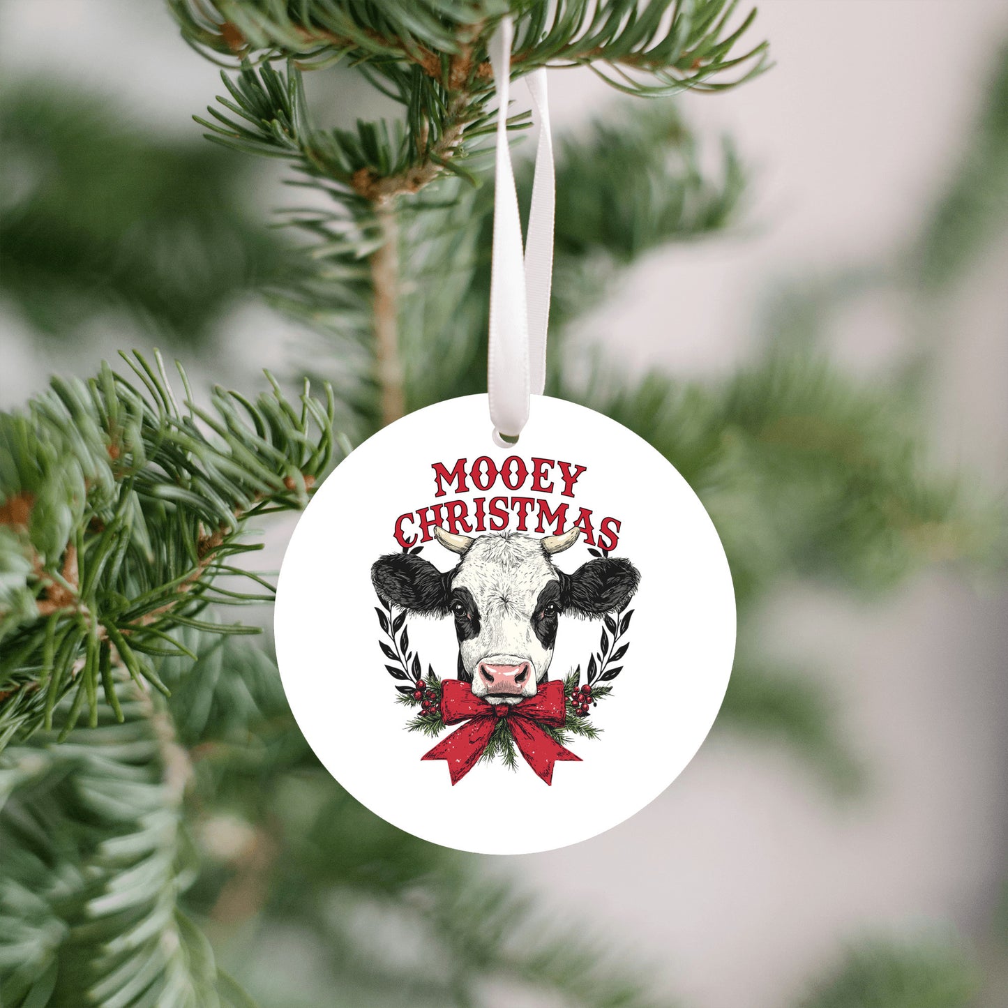 Cow Christmas Ornament, Animal Holiday Gift