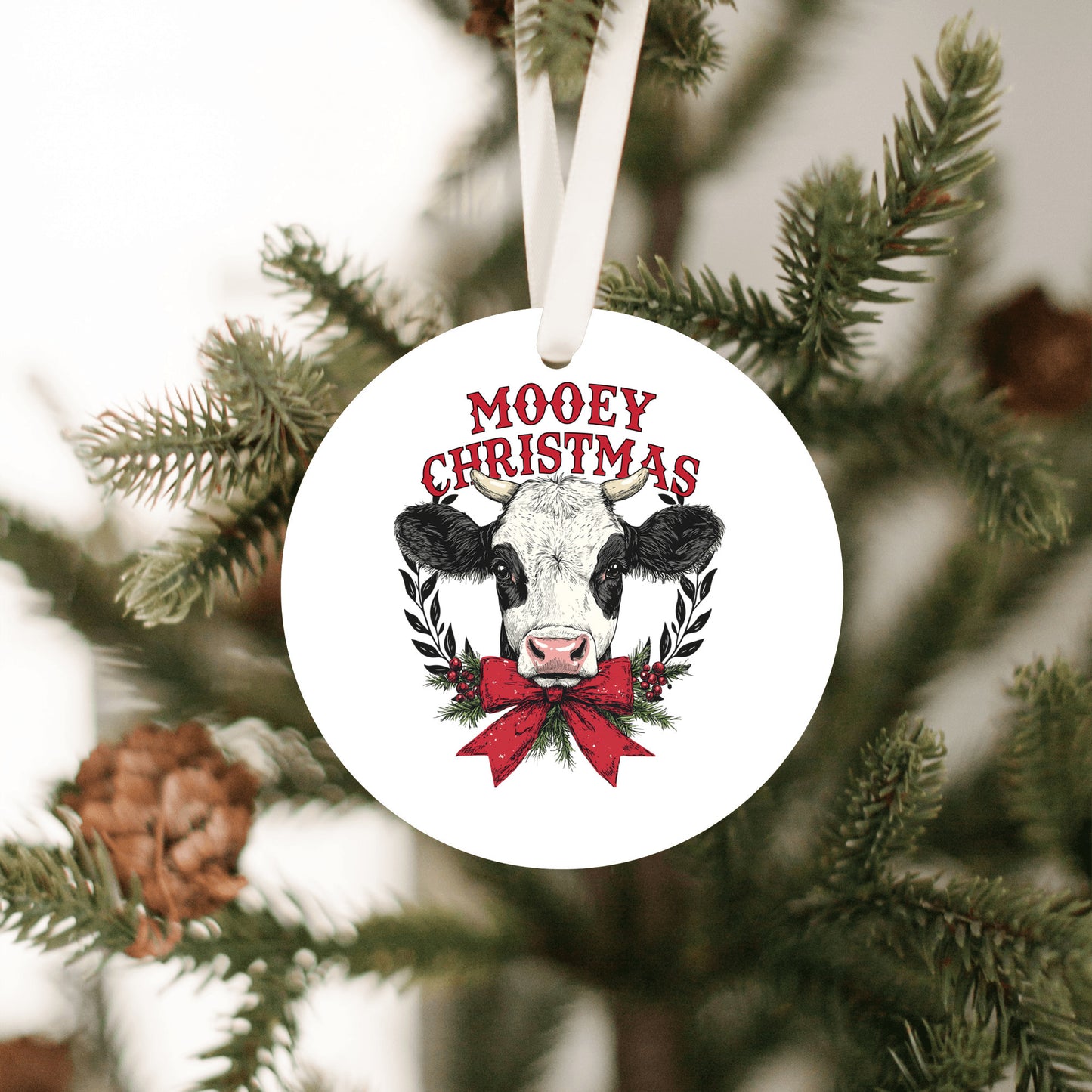 Cow Christmas Ornament, Animal Holiday Gift