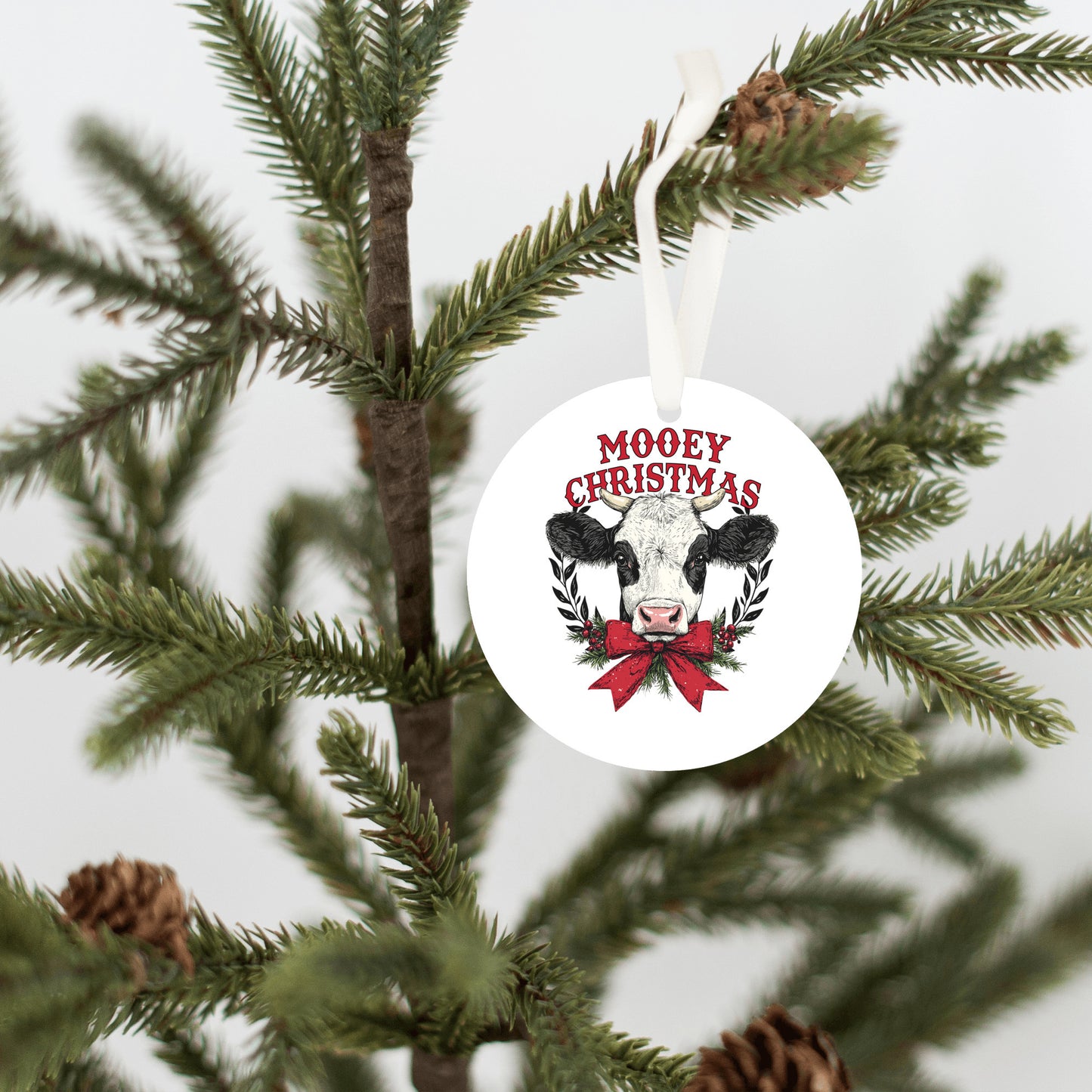 Cow Christmas Ornament, Animal Holiday Gift