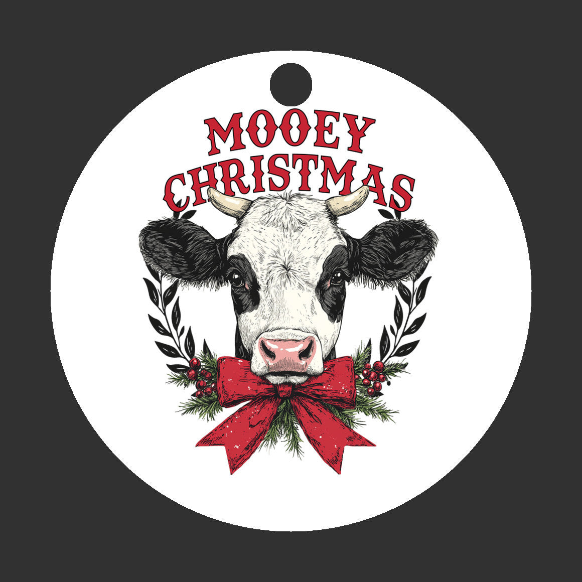 Cow Christmas Ornament, Animal Holiday Gift