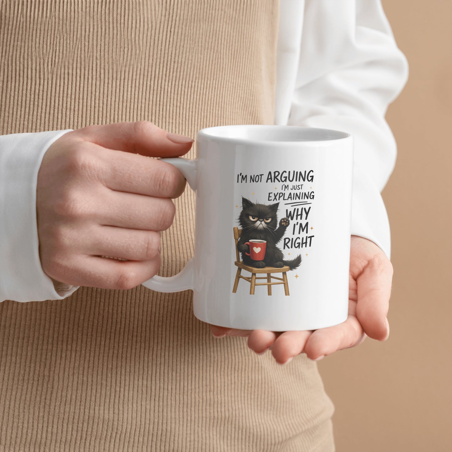 Funny Cat Mug, Feline Sarcasm Gift