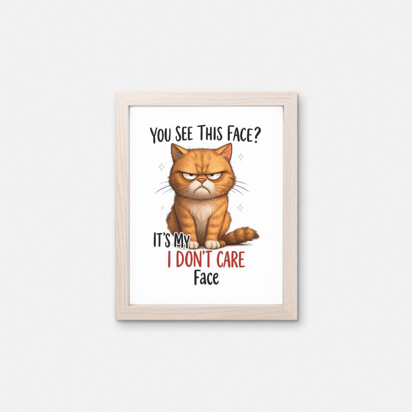 Funny Cat Art Print, Feline Humorous Gift