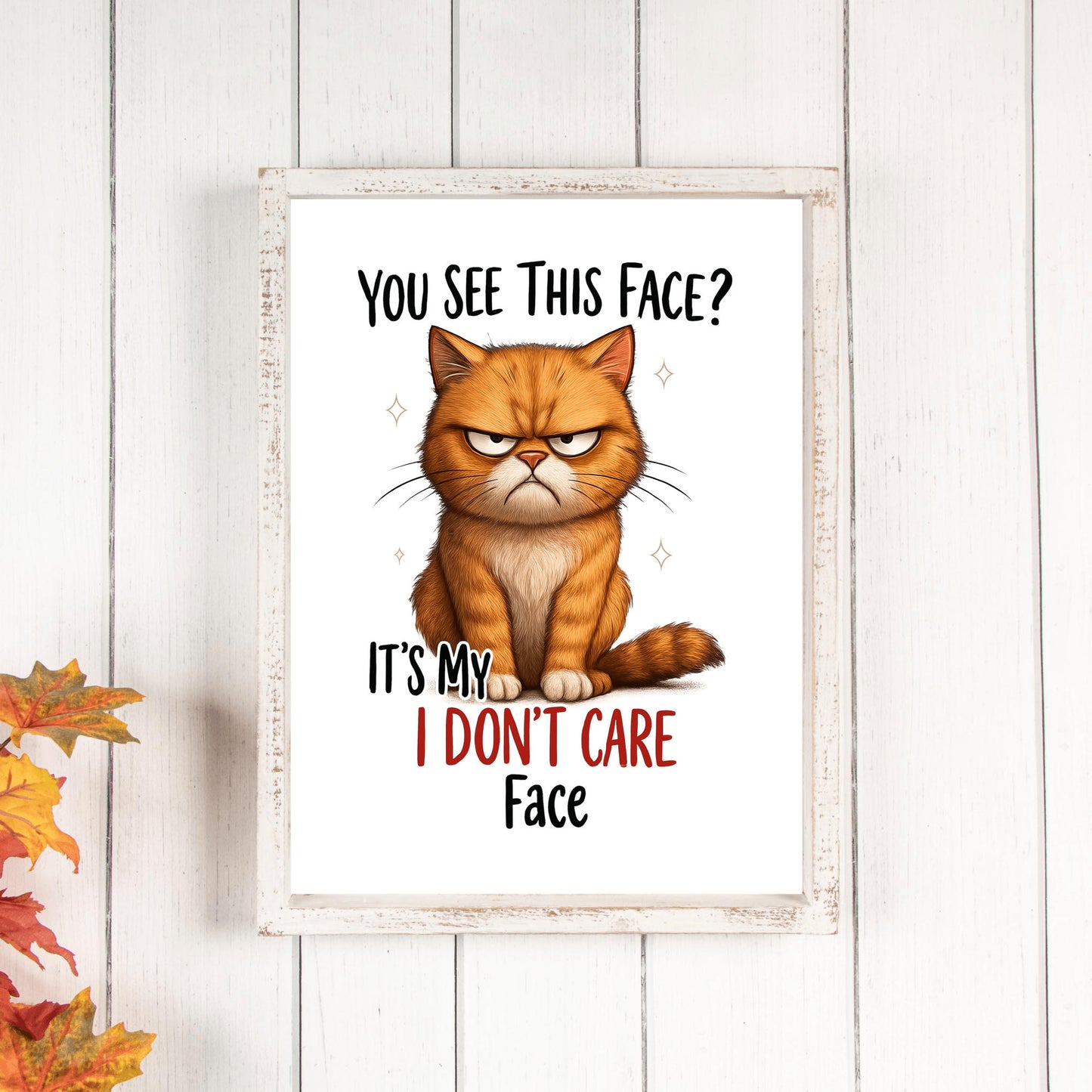 Funny Cat Art Print, Feline Humorous Gift