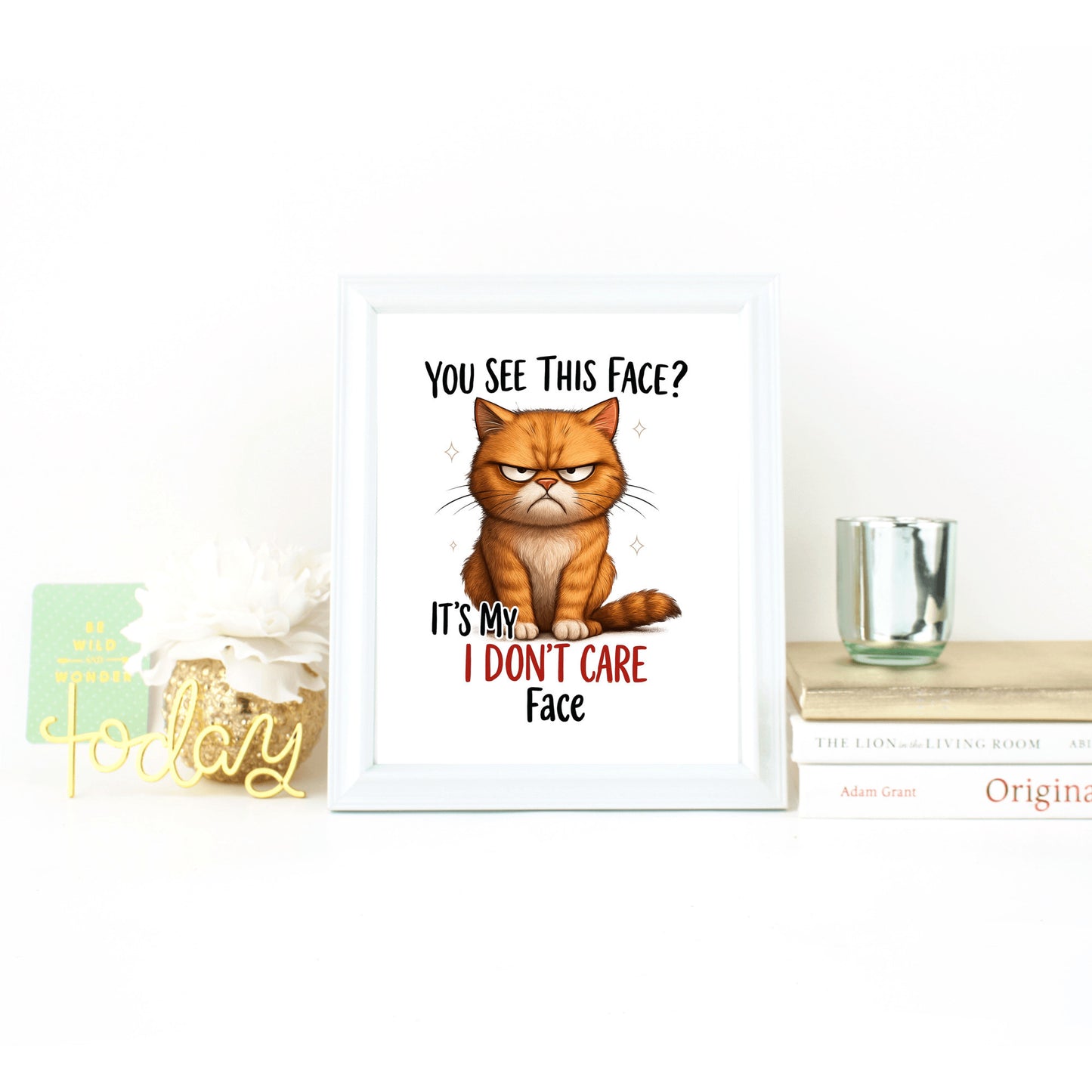 Funny Cat Art Print, Feline Humorous Gift