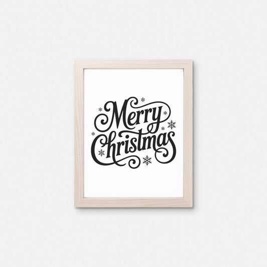 Merry Christmas Sign, 8x10 Holiday Decor Print