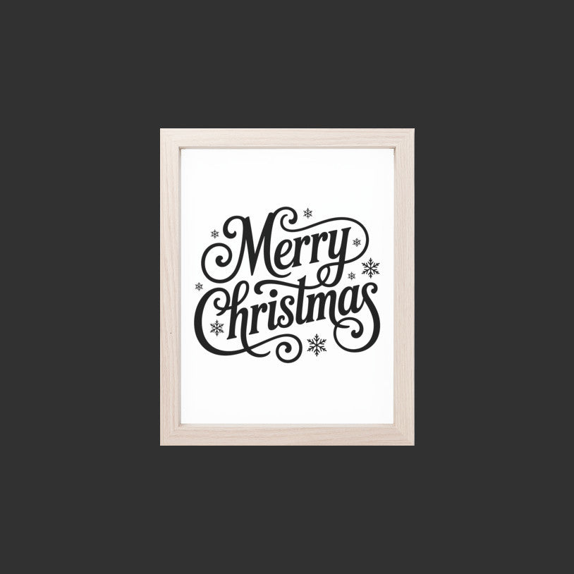 Merry Christmas Sign, 8x10 Holiday Decor Print