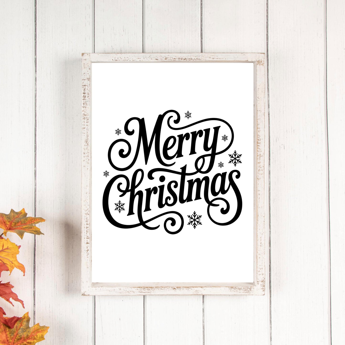 Merry Christmas Sign, 8x10 Holiday Decor Print