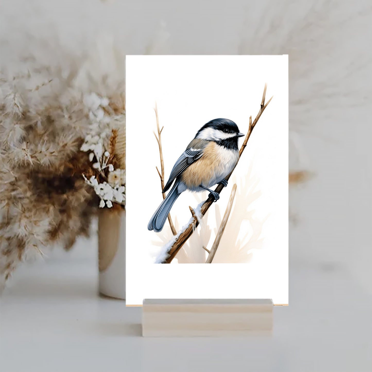 Chickadee Bird Art, Songbirds Decor Print
