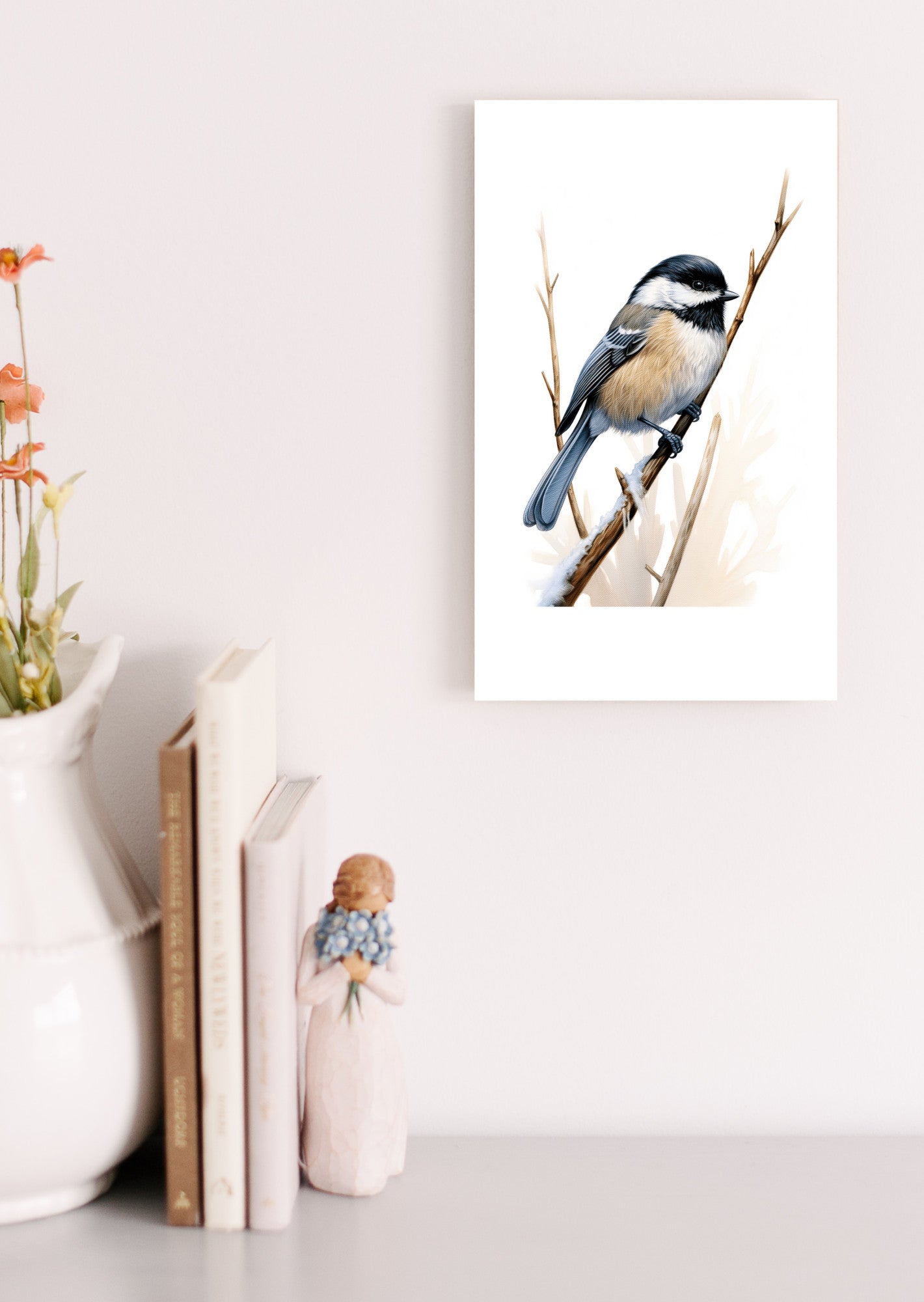 Chickadee Bird Art, Songbirds Decor Print