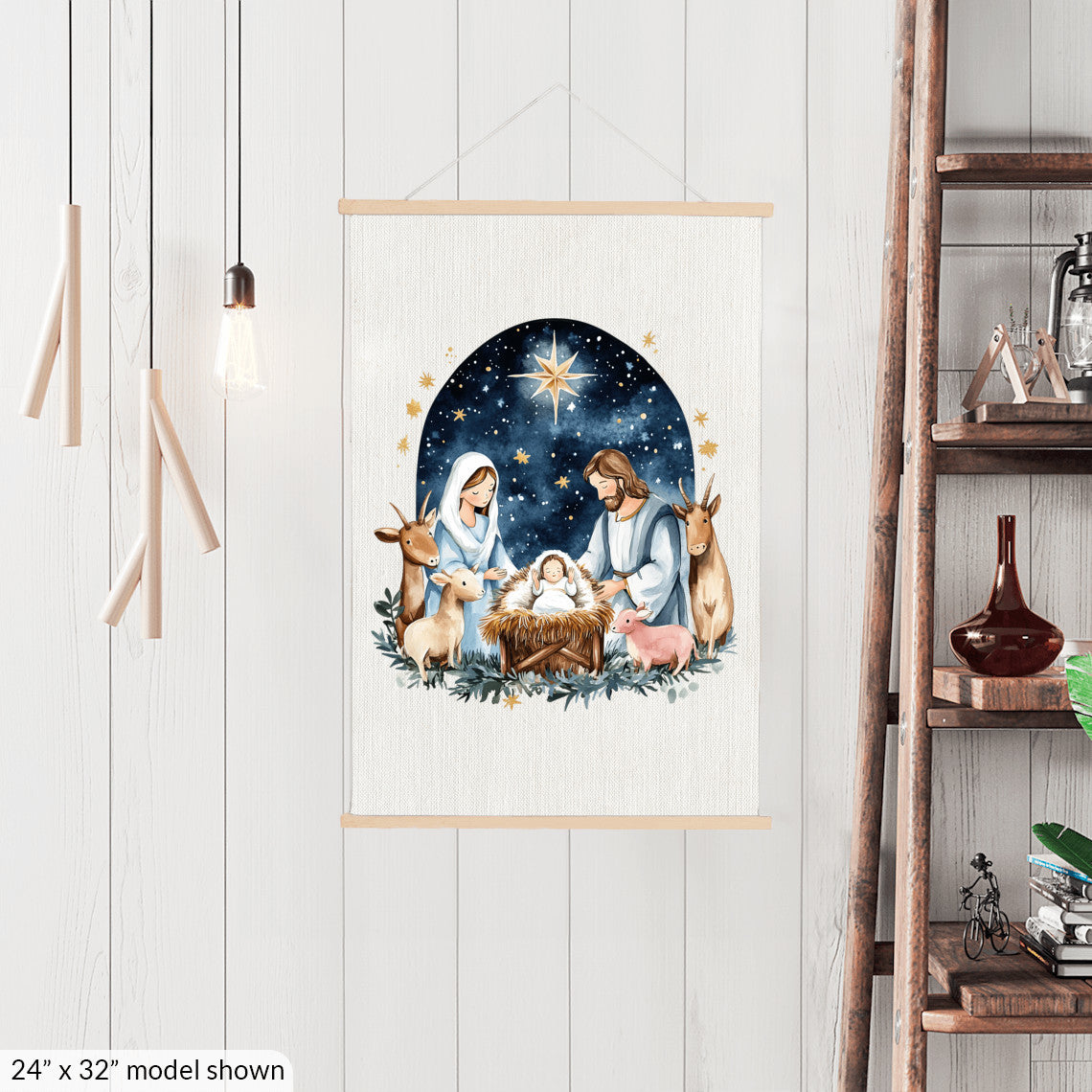 Nativity Christmas Canvas, Hanging Art Print