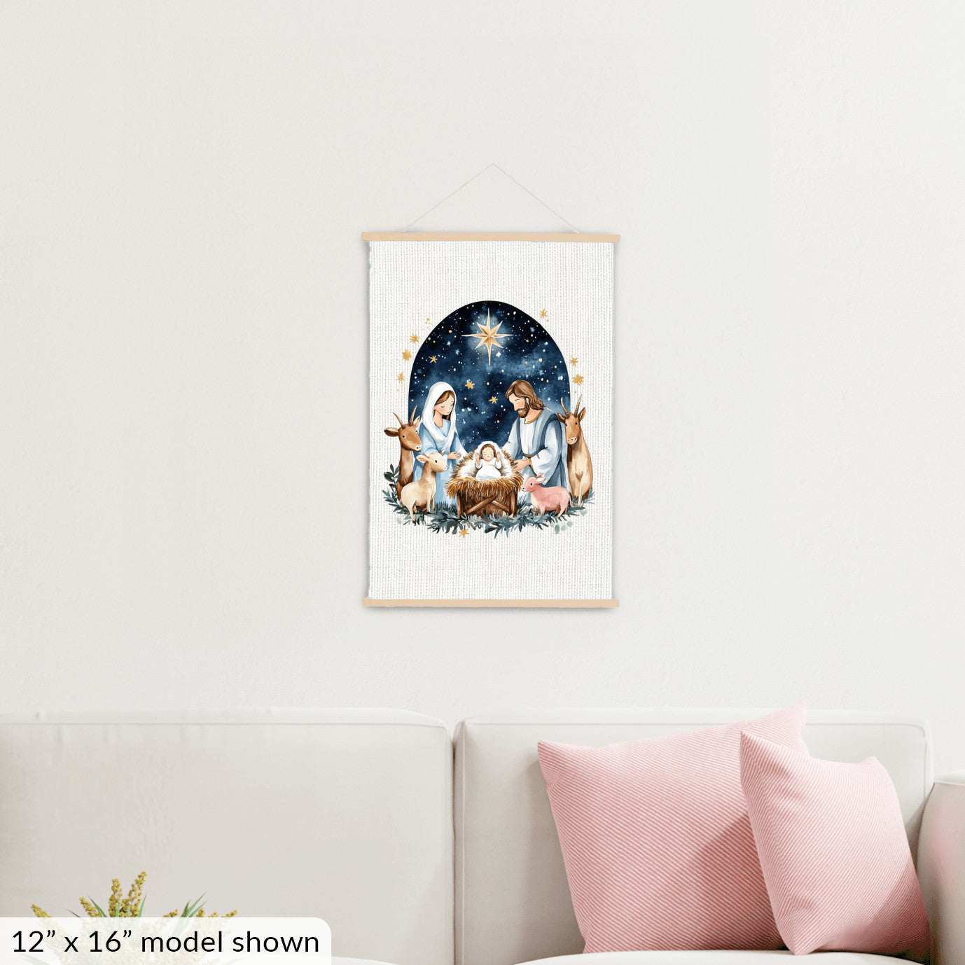 Nativity Christmas Canvas, Hanging Art Print
