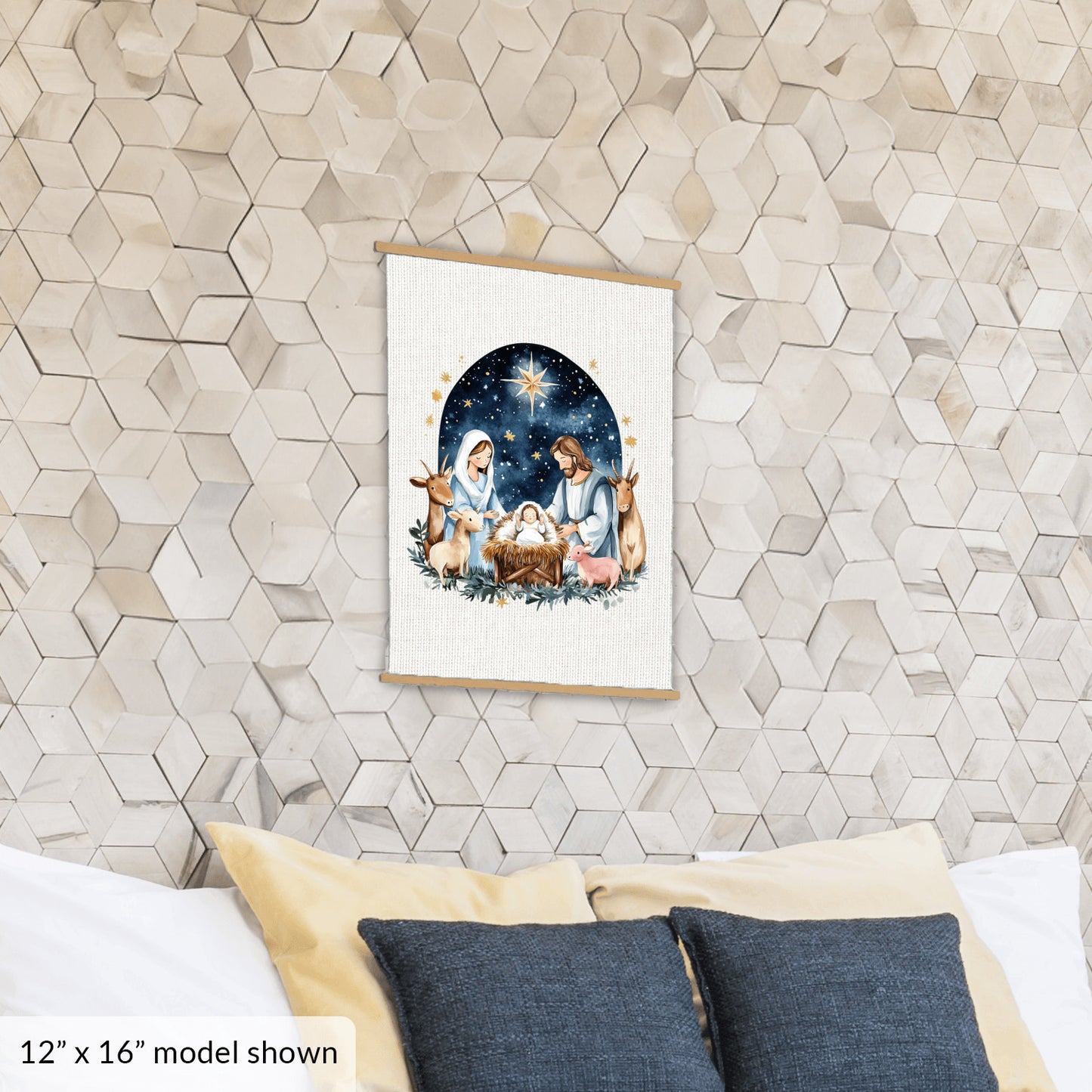 Nativity Christmas Canvas, Hanging Art Print