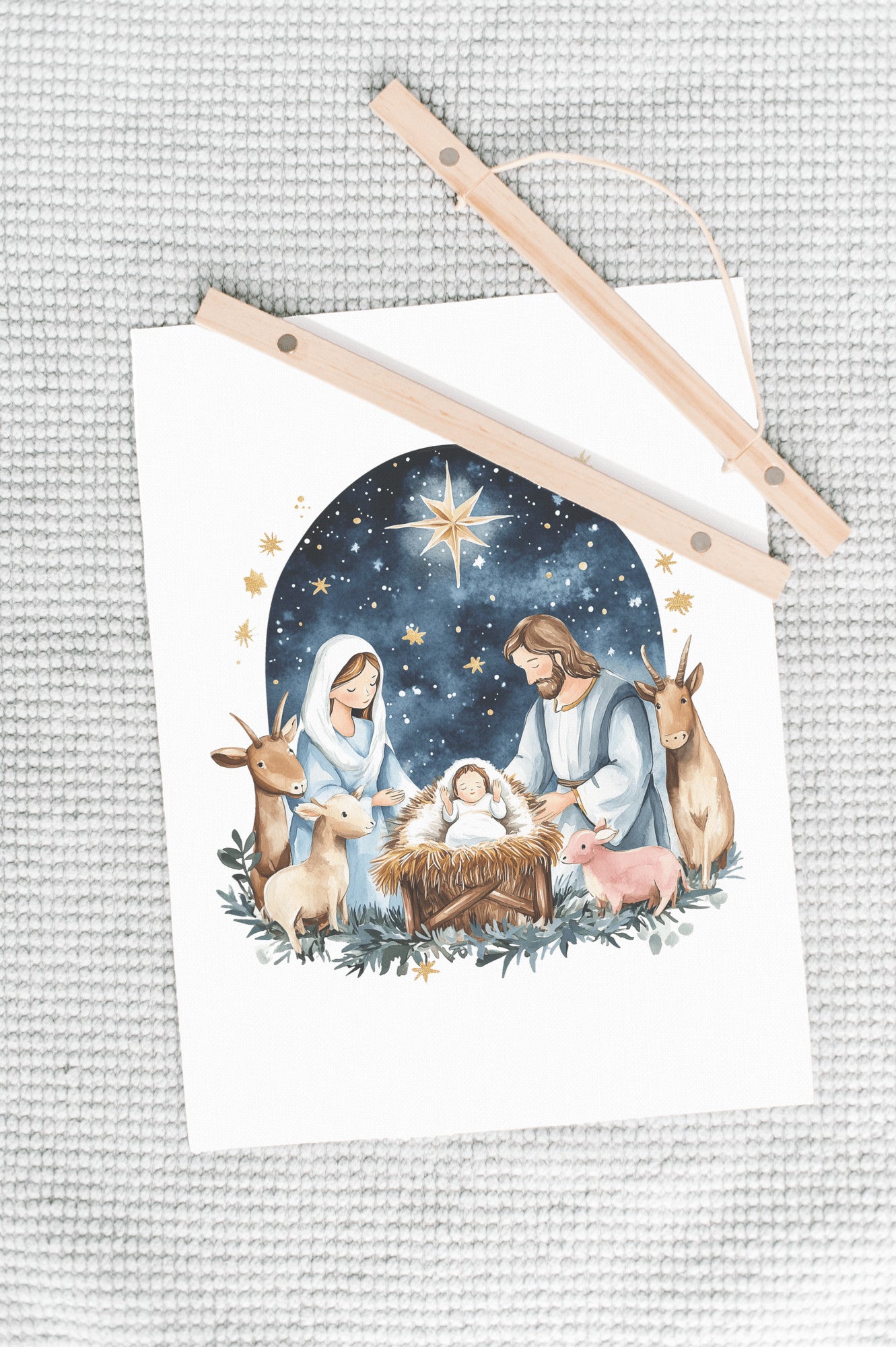 Nativity Christmas Canvas, Hanging Art Print