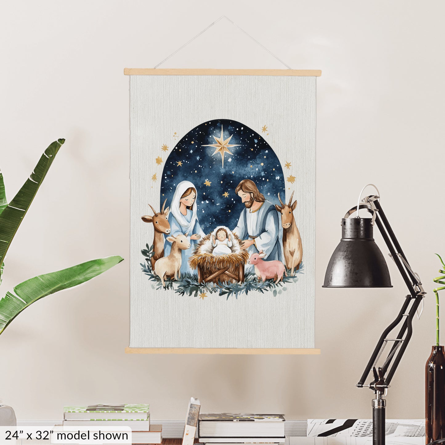 Nativity Christmas Canvas, Hanging Art Print