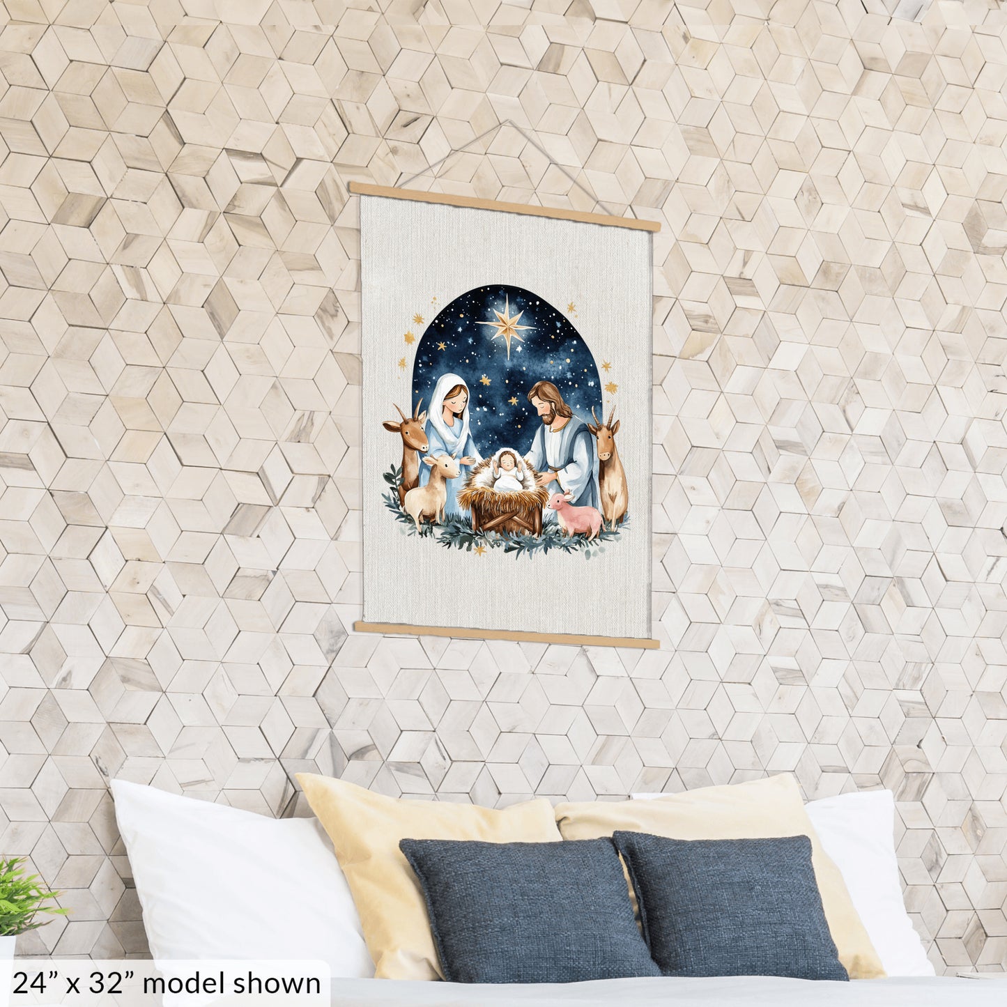 Nativity Christmas Canvas, Hanging Art Print