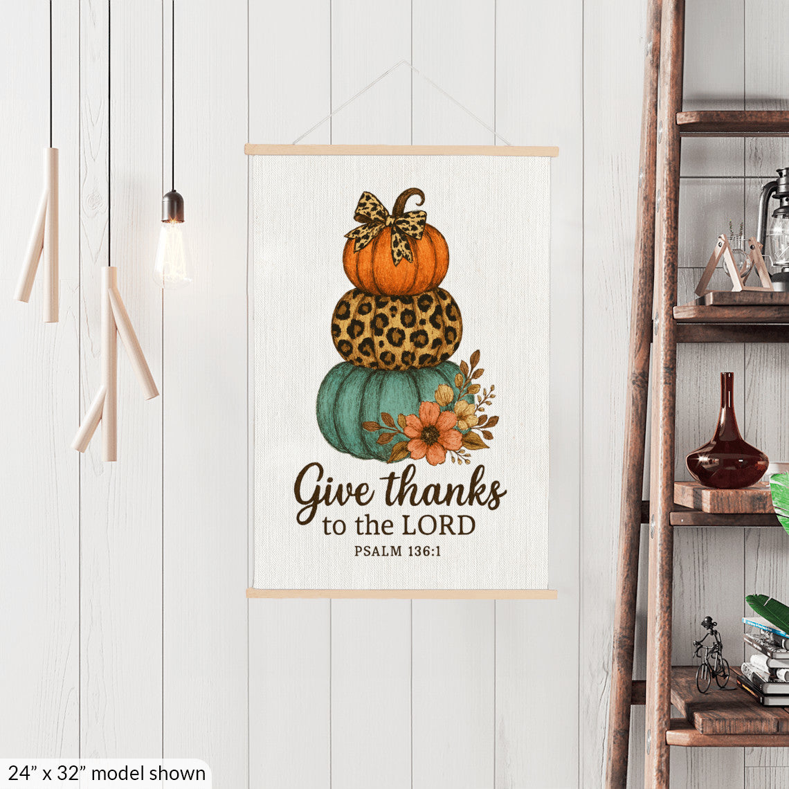 Pumpkins Fall Art Print, Thanksgiving Hanging Canvas
