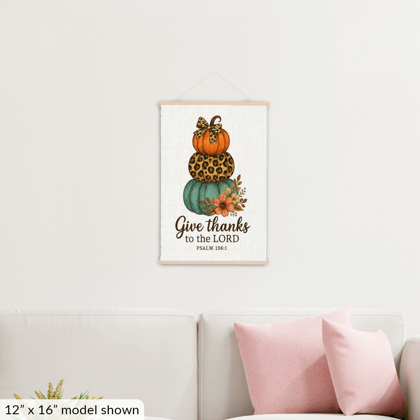 Pumpkins Fall Art Print, Thanksgiving Hanging Canvas
